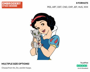 Snow White, Kitten - Disney's Snow White and the Seven Dwarfs - Embroidery Design in 3 sizes & 8 formats