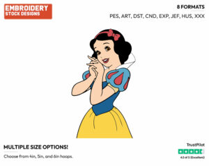 Dreamy Snow White - Disney's Snow White and the Seven Dwarfs - Embroidery Design in 3 sizes & 8 formats