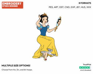 Snow White, Mirror - Disney's Snow White and the Seven Dwarfs - Embroidery Design in 3 sizes & 8 formats