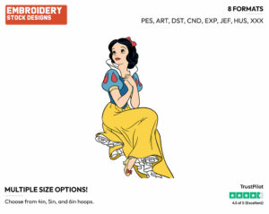 Hopeful Snow White - Disney's Snow White and the Seven Dwarfs - Embroidery Design in 3 sizes & 8 formats