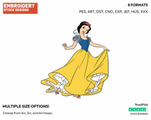 Snow White - Disney's Snow White and the Seven Dwarfs - Embroidery Design in 3 sizes & 8 formats