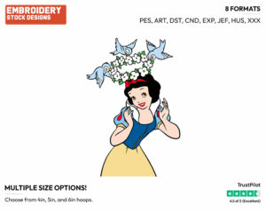 Snow White, Birds - Disney's Snow White and the Seven Dwarfs - Embroidery Design in 3 sizes & 8 formats