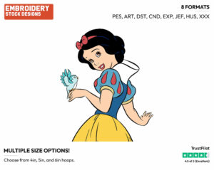 Snow White, Bird - Disney's Snow White and the Seven Dwarfs - Embroidery Design in 3 sizes & 8 formats