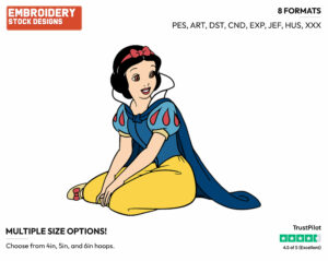 Snow White - Disney's Snow White and the Seven Dwarfs - Embroidery Design in 3 sizes & 8 formats