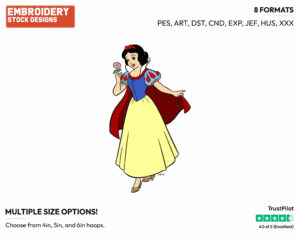 Snow White, Flower - Disney's Snow White and the Seven Dwarfs - Embroidery Design in 3 sizes & 8 formats