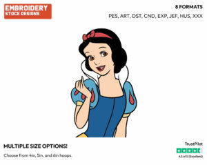 Snow White - Disney's Snow White and the Seven Dwarfs - Embroidery Design in 3 sizes & 8 formats