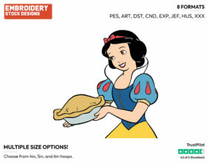 Snow White, Pie - Disney's Snow White and the Seven Dwarfs - Embroidery Design in 3 sizes & 8 formats