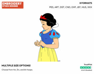 Snow White - Disney's Snow White and the Seven Dwarfs - Embroidery Design in 3 sizes & 8 formats