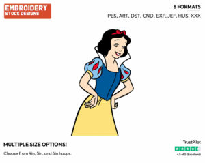 Snow White With Her Hands On Her Hips - Disney's Snow White and the Seven Dwarfs - Embroidery Design in 3 sizes & 8 formats