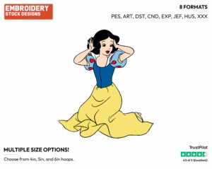Snow White - Disney's Snow White and the Seven Dwarfs - Embroidery Design in 3 sizes & 8 formats