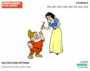 Doc Cautioning Snow White - Disney's Snow White and the Seven Dwarfs - Embroidery Design in 3 sizes & 8 formats
