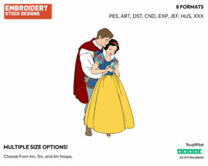 Snow White, Prince - Disney's Snow White and the Seven Dwarfs - Embroidery Design in 3 sizes & 8 formats