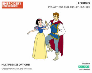 Snow White, Prince - Disney's Snow White and the Seven Dwarfs - Embroidery Design in 3 sizes & 8 formats