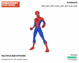 Spiderman - Disney's Spider-Man - Embroidery Design in 3 sizes & 8 formats