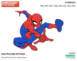 Spiderman - Disney's Spider-Man - Embroidery Design in 3 sizes & 8 formats