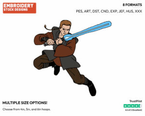 Anakin Skywalker - Disney's Star Wars - Embroidery Design in 3 sizes & 8 formats