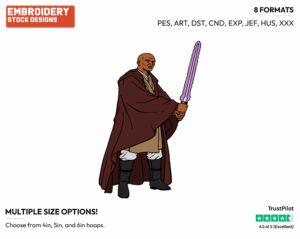 Mace Windu - Disney's Star Wars - Embroidery Design in 3 sizes & 8 formats