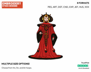 Queen Amidala - Disney's Star Wars - Embroidery Design in 3 sizes & 8 formats