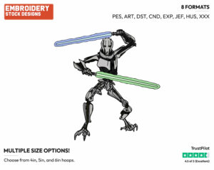 Grievous - Disney's Star Wars - Embroidery Design in 3 sizes & 8 formats