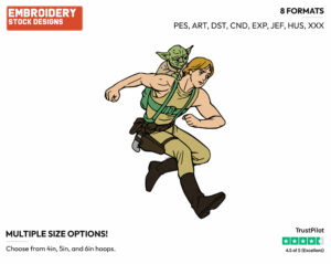 Luke Skywalker, Yoda - Disney's Star Wars - Embroidery Design in 3 sizes & 8 formats
