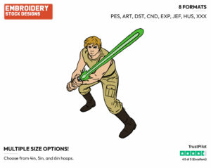 Luke Skywalker - Disney's Star Wars - Embroidery Design in 3 sizes & 8 formats