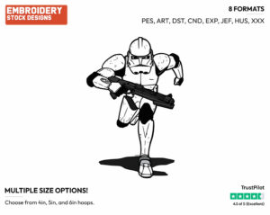 Stormtrooper - Disney's Star Wars - Embroidery Design in 3 sizes & 8 formats