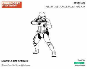 Stormtrooper - Disney's Star Wars - Embroidery Design in 3 sizes & 8 formats