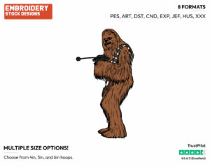 Chewbacca - Disney's Star Wars - Embroidery Design in 3 sizes & 8 formats