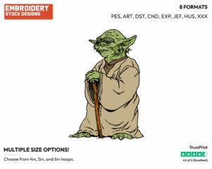 Yoda - Disney's Star Wars - Embroidery Design in 3 sizes & 8 formats