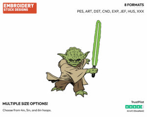 Yoda - Disney's Star Wars - Embroidery Design in 3 sizes & 8 formats