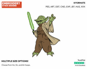 Yoda - Disney's Star Wars - Embroidery Design in 3 sizes & 8 formats