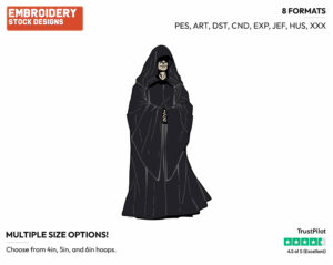 Emperor Palpatine - Disney's Star Wars - Embroidery Design in 3 sizes & 8 formats