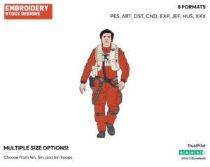 Poe Dameron - Disney's Star Wars - Embroidery Design in 3 sizes & 8 formats