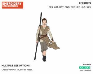 Rey - Disney's Star Wars - Embroidery Design in 3 sizes & 8 formats