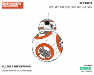 Bb8 - Disney's Star Wars - Embroidery Design in 3 sizes & 8 formats