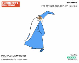 Merlin - Disney's The Sword in the Stone - Embroidery Design in 3 sizes & 8 formats