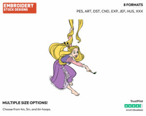 Rapunzel Painting - Disney's Tangled - Embroidery Design in 3 sizes & 8 formats