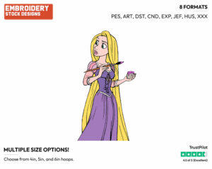 Rapunzel Painting - Disney's Tangled - Embroidery Design in 3 sizes & 8 formats