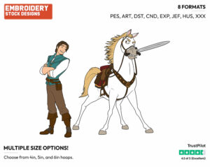 Flynn, Maximus - Disney's Tangled - Embroidery Design in 3 sizes & 8 formats