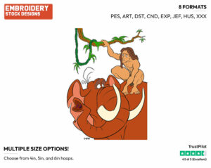 Tantor, Tarzan - Disney's Tarzan - Embroidery Design in 3 sizes & 8 formats