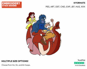 Terk, Tantor, Jane, Archimedes Porter - Disney's Tarzan - Embroidery Design in 3 sizes & 8 formats
