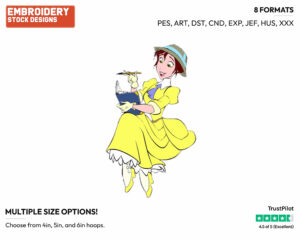 Jane Taking Notes - Disney's Tarzan - Embroidery Design in 3 sizes & 8 formats