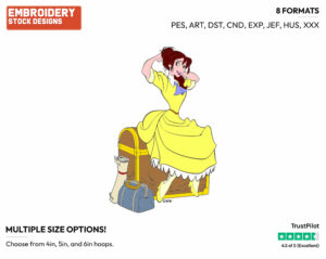 Jane Sitting On Treasure Chest - Disney's Tarzan - Embroidery Design in 3 sizes & 8 formats
