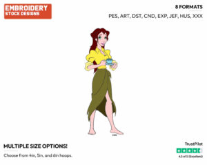 Jane Drinking Tea - Disney's Tarzan - Embroidery Design in 3 sizes & 8 formats