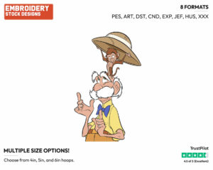 Archimedes Porter, Monkey - Disney's Tarzan - Embroidery Design in 3 sizes & 8 formats