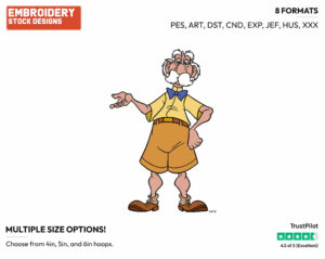 Archimedes Porter - Disney's Tarzan - Embroidery Design in 3 sizes & 8 formats