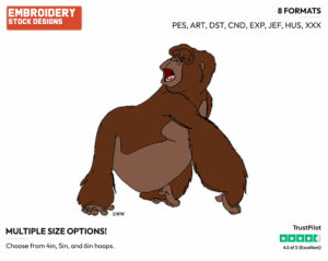 Kala - Disney's Tarzan - Embroidery Design in 3 sizes & 8 formats