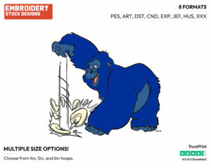 Gorilla Breaking Dish - Disney's Tarzan - Embroidery Design in 3 sizes & 8 formats