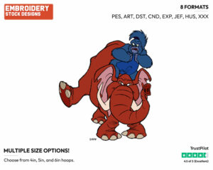 Terk, Tantor - Disney's Tarzan - Embroidery Design in 3 sizes & 8 formats