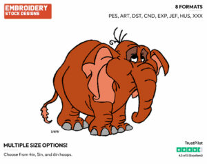 Young Tantor - Disney's Tarzan - Embroidery Design in 3 sizes & 8 formats